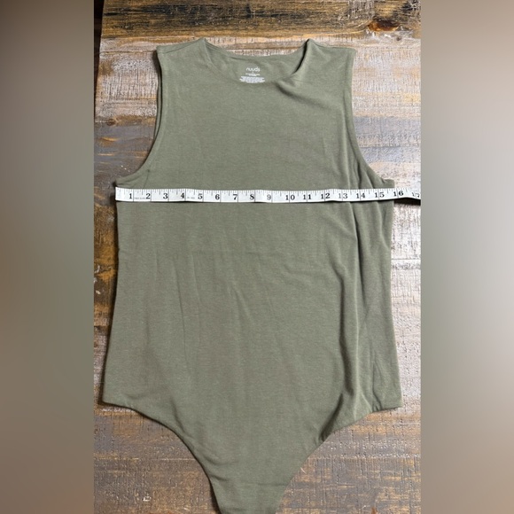 Nuuds Olive Green crewneck tank Bodysuit - Picture 5 of 6